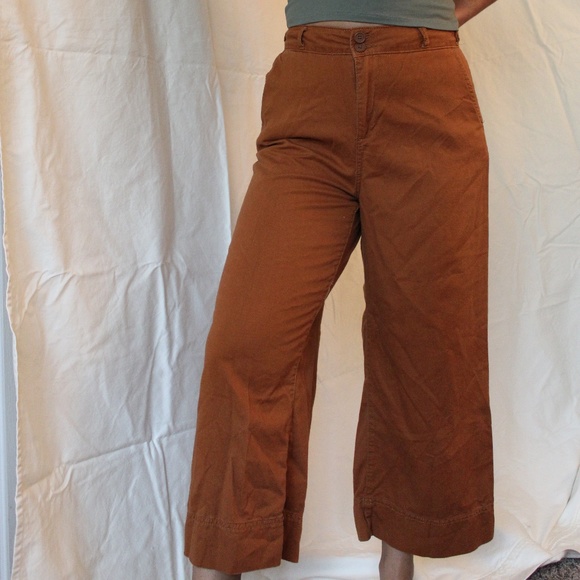 burnt orange high waisted pants